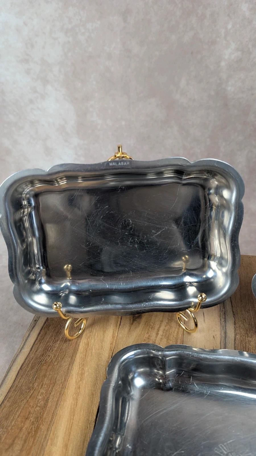 Lot de 3 petits plats en inox