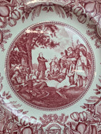 Lot 4 Assiettes Wedgwood Georgia Historical Plates Mulberry Angleterre Vintage