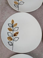 Lot de 6 assiettes plates vintage Niderviller style Capron Vallauris