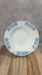 Assiette creuse ancienne en terre de fer Digoin Sarreguemines modèle Jacques – décor bleu