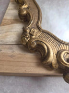 Miroir ancien doré en stuc – style Louis Xv rocaille – 42 cm