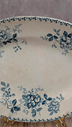 Plat ovale ancien Saint-amand Hamage modèle Acacia