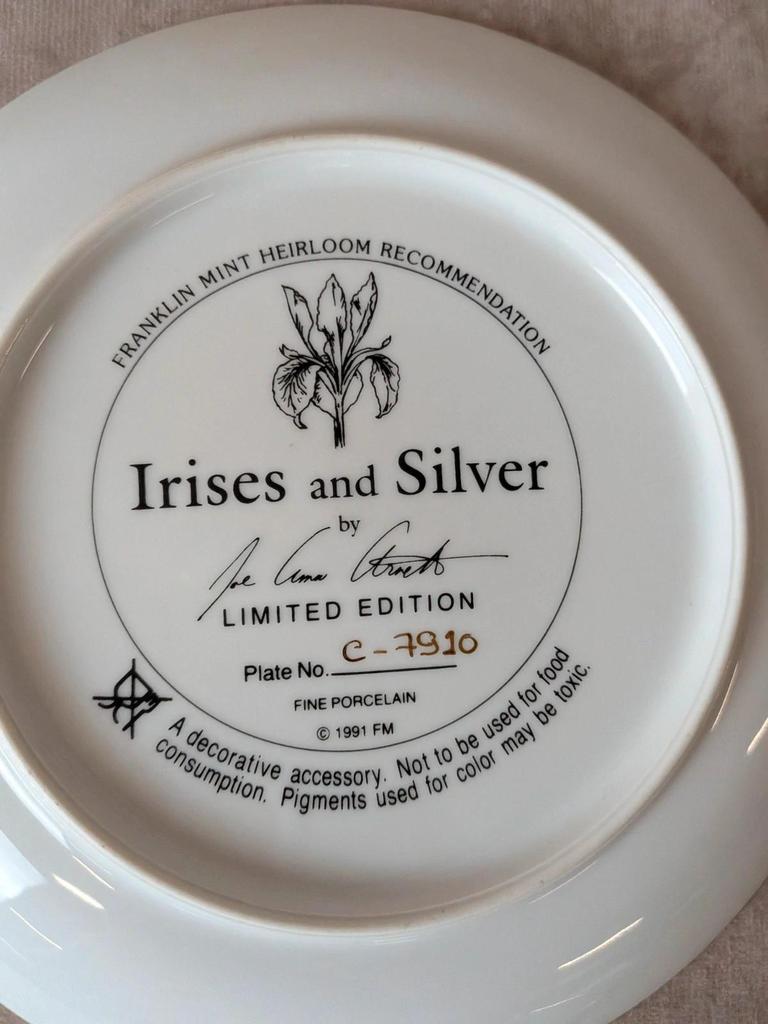 Lot 4 assiettes de collection Franklin Mint – Joe Anna Arnett – Fleurs – Édition limitée