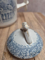 Théière Terre de fer Creil et Montereau Khiva décor bleu Xixe – rare