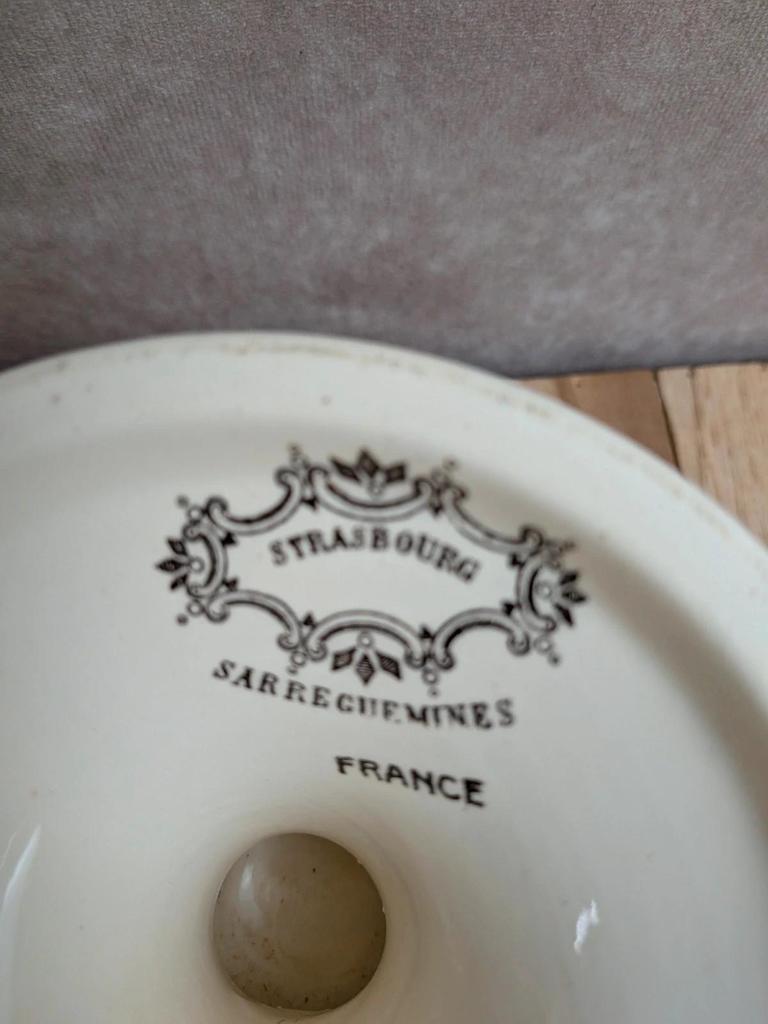Compotier ancien Sarreguemines – modèle Strasbourg – décor floral