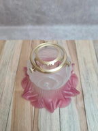 Abat-jour ancien en verre dépoli rose 🌸