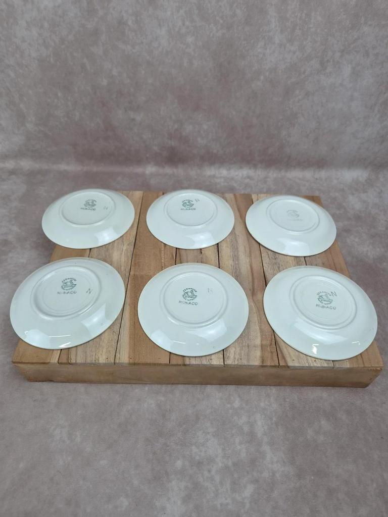 Lot de 6 tasses et sous-tasses vintage Saint-amand modèle Monaco