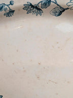 Plat ovale ancien en terre de fer Longwy modèle Pékin