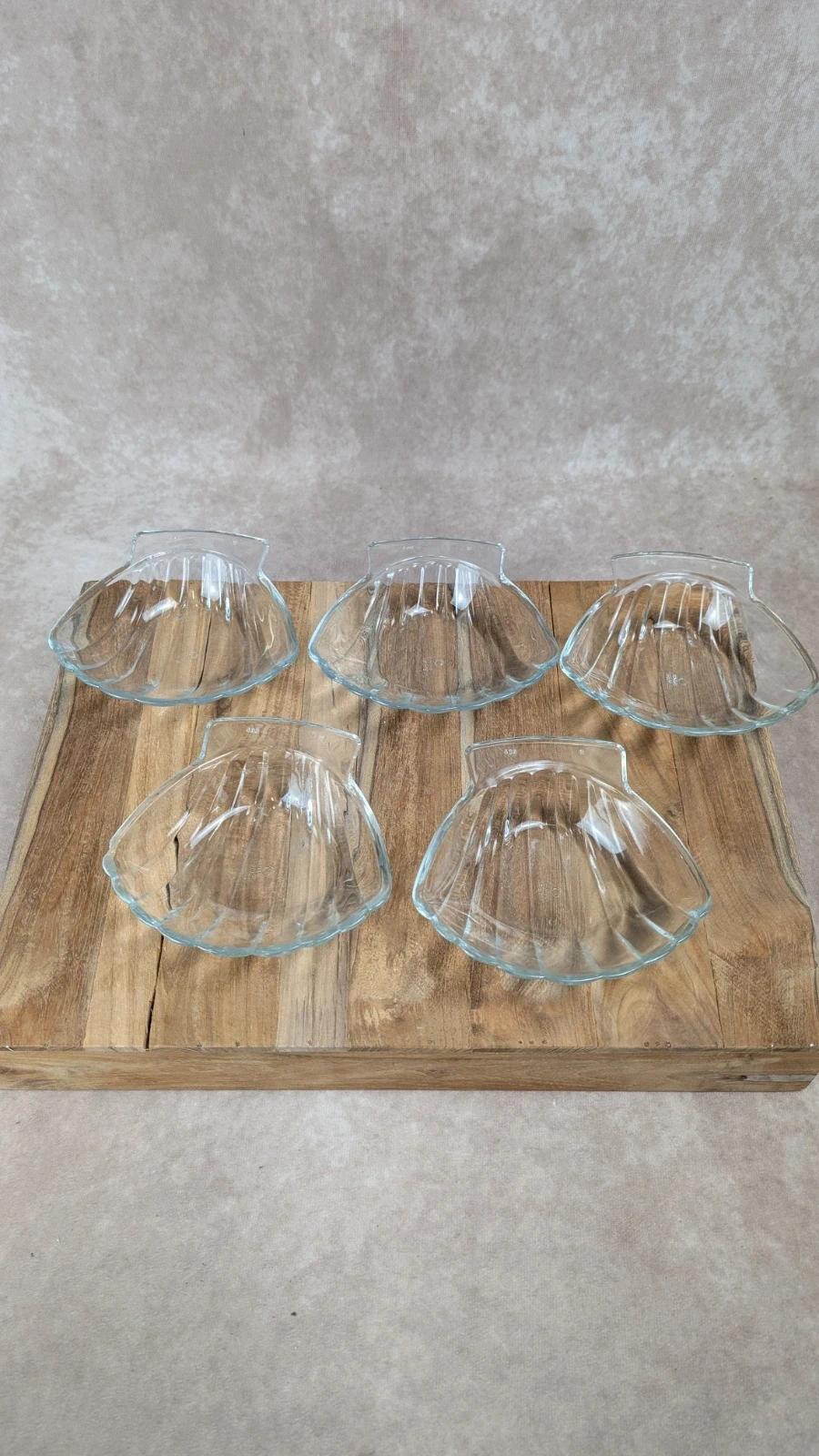 Lot de 5 coquilles en verre Sovirel France