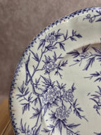 Assiette à dessert ancienne Grigny Rhône Tm & Cie – décor japonisant violet – fin Xixe