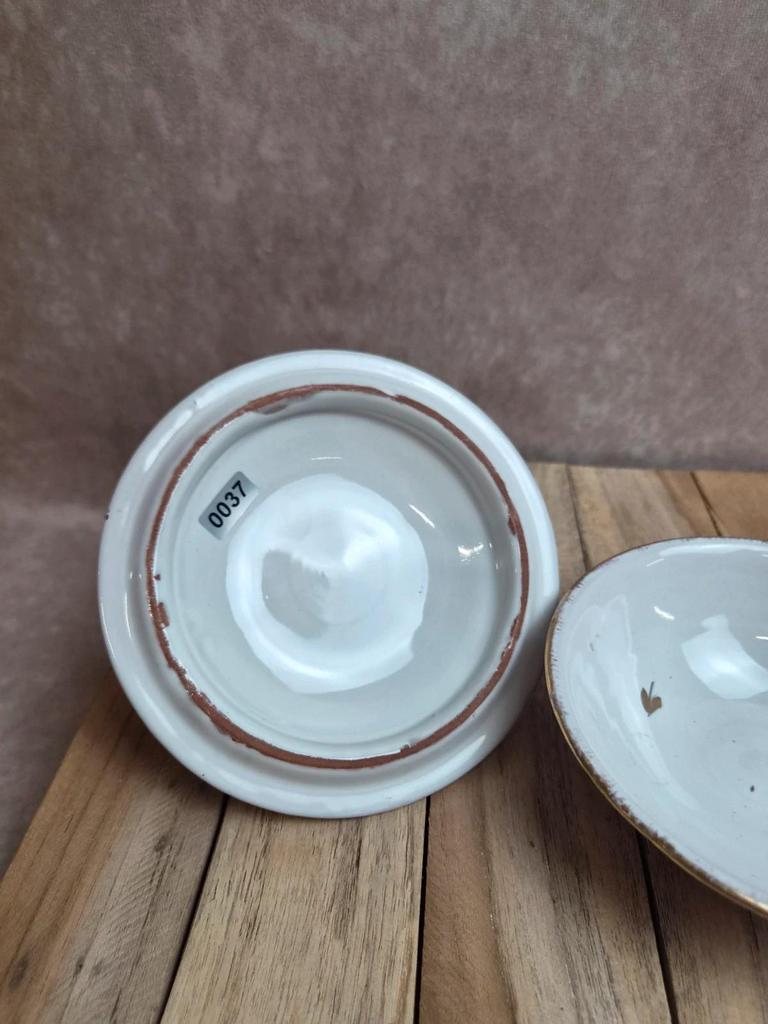 Boîte vintage en céramique M.i.c.a. Italy – décor doré