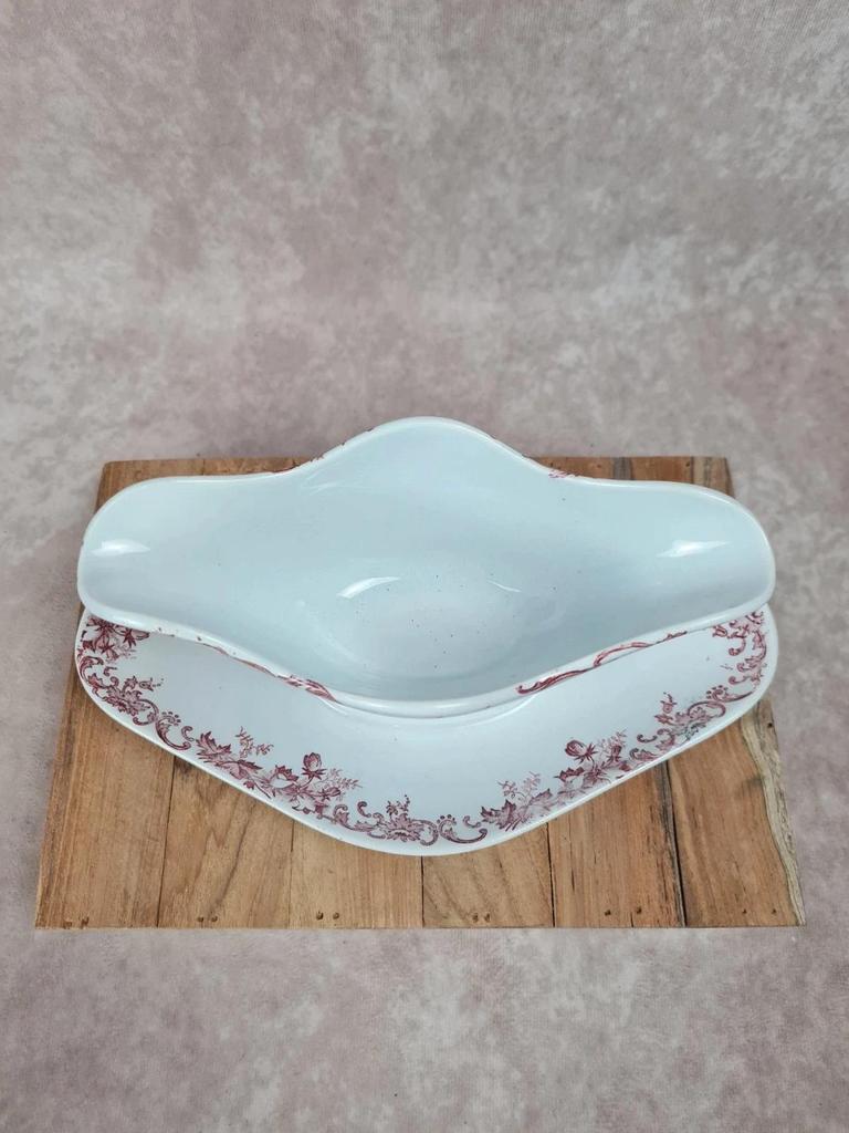 🌿 Élégante saucière ancienne en terre de fer 🌿