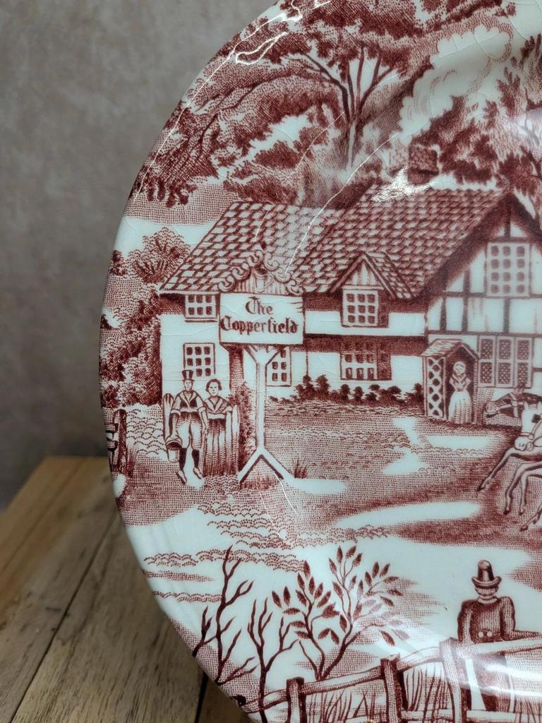 Assiette à dessert Terre de fer Lunéville – English Style – The Copperfield – Toile de Jouy