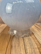 Abat-jour vintage verre opalin bleu clair – verre laiteux texturé