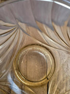 Bonbonnière vintage en verre ambré Made in France