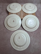 Lot de 5 assiettes creuses Terre de Fer Clairefontaine Rouen sépia Xixe