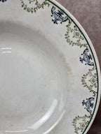 Lot de 6 assiettes creuses dépareillées vintage Terre de Fer & faïence ancienne