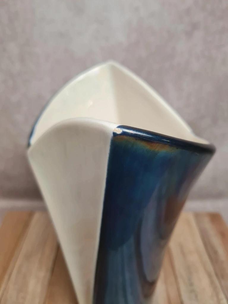 Vase Verceram vintage bicolore irisé années 50/60
