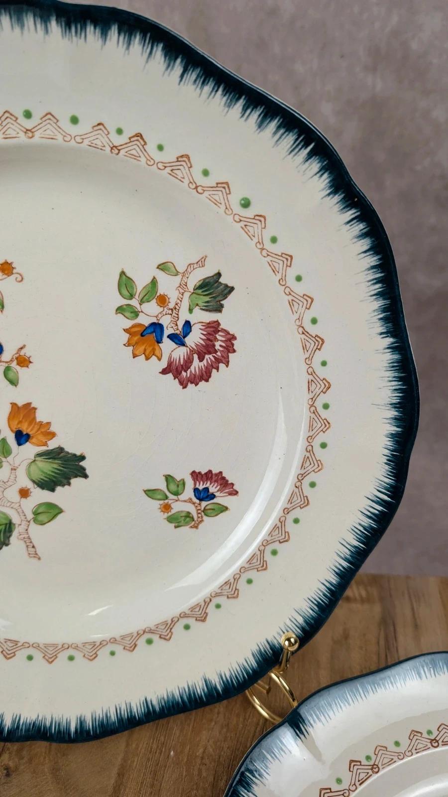 Lot de 2 assiettes anciennes Longwy « Shanghai »