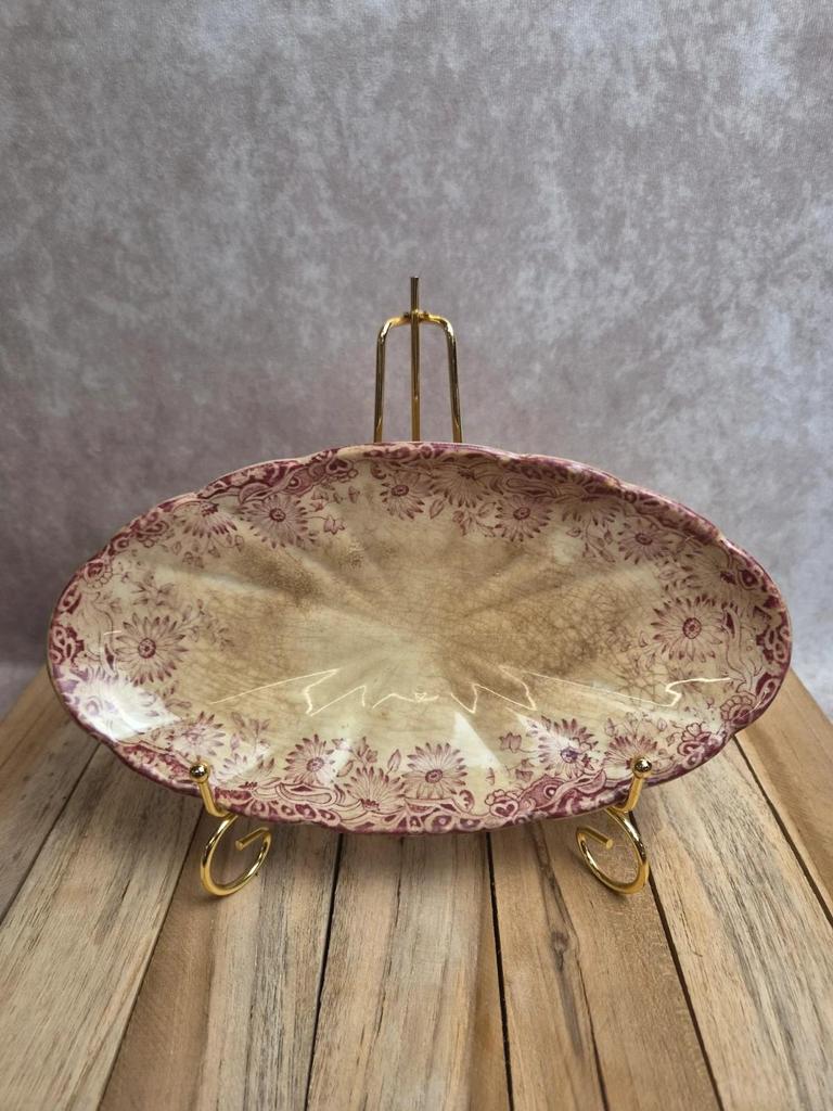 Rare ravier terre de fer Lebacqz & Bouchart – Lucerne rouge