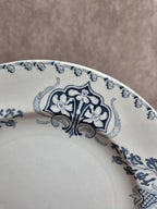 Assiette à dessert ancienne K&g Lunéville – modèle Sébastopol – décor bleu