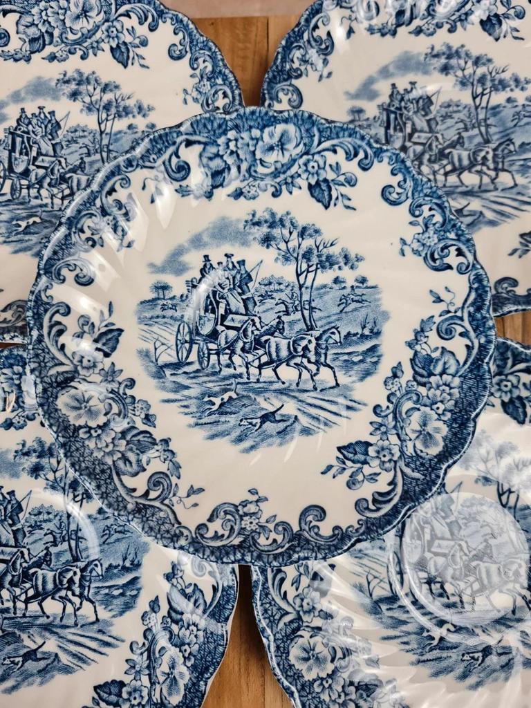 Lot de 7 sous-tasses Johnson Bros Coaching Scenes 🐎💙