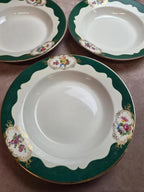 7 assiettes creuses Digoin Sarreguemines Champagne – Porcelaine opaque – Terre de fer vintage