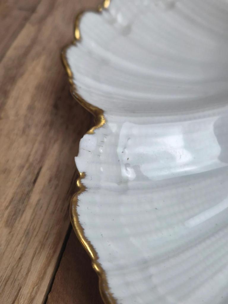 Serviteur Limoges Ribes – Porcelaine dorée 6 coquilles