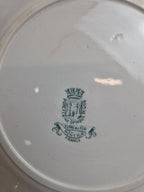 Lot de 6 assiettes plates terre de fer Gien Montigny – décor vert ancien