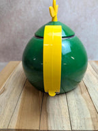 Bouilloire sifflante vintage pomme 🍏 Tôle émaillée verte et jaune