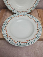 Lot de 2 assiettes creuses Kg Lunéville modèle Moselle 🌿🍂 terre de fer