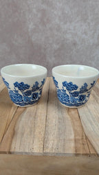 Lot de 2 tasses anglaises décor bleu style Willow