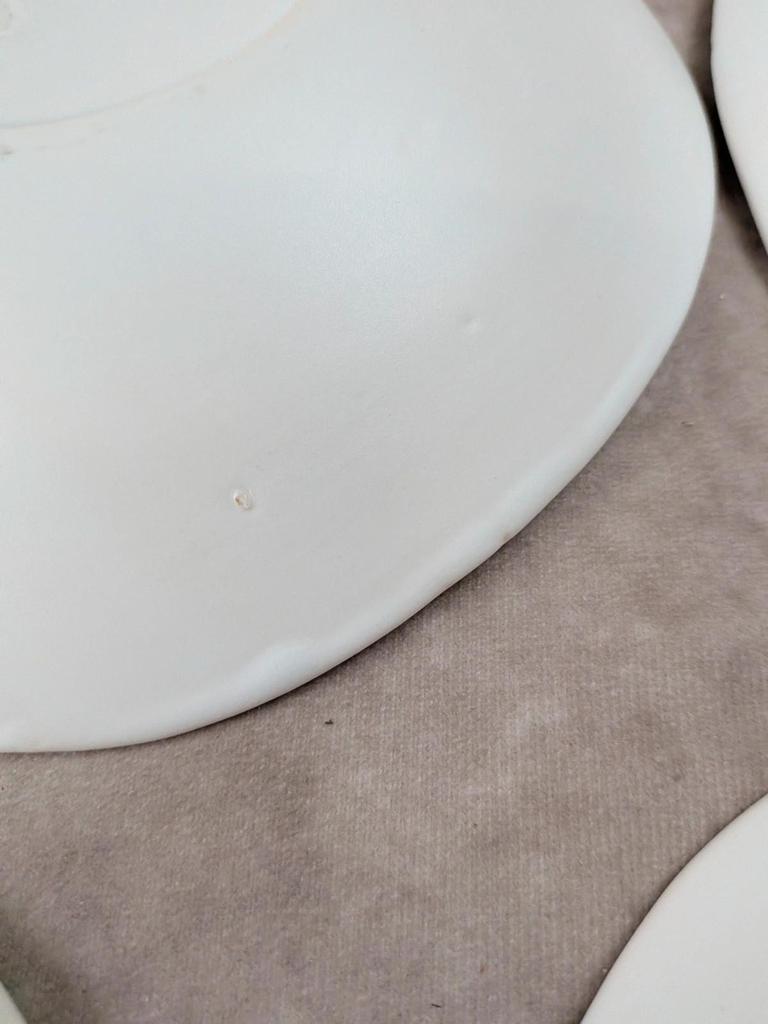 Lot de 11 assiettes à dessert vintage Niderviller – années 70 – style Capron Vallauris