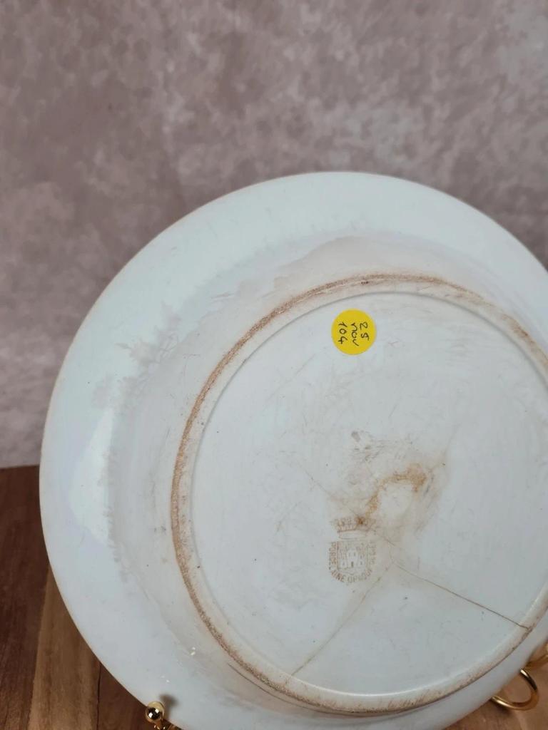 Assiette creuse ancienne Gien – modèle floral 🌸🍃
