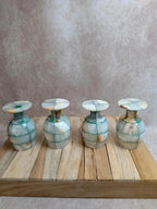 Lot de 4 verres à pied en onyx vintage