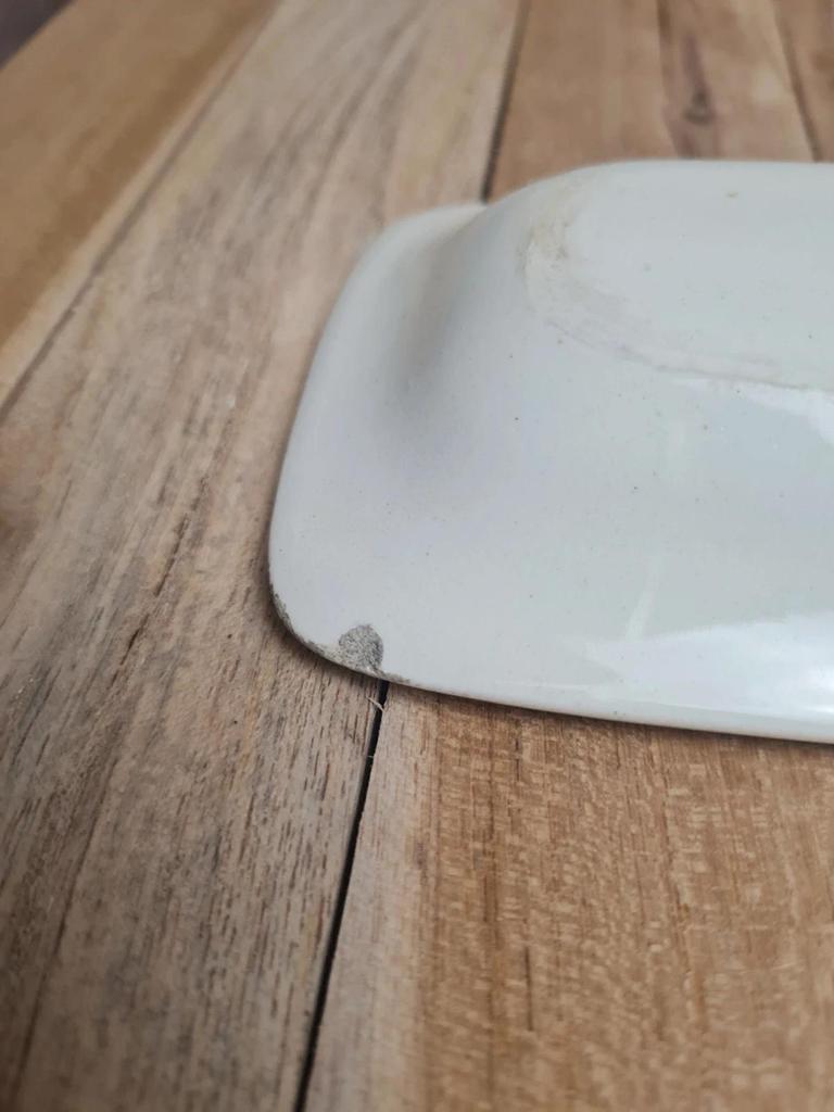 Petit porte-brosse à dents ou vide-poche vintage en terre de fer Longchamp, modèle Rosa 🌿
