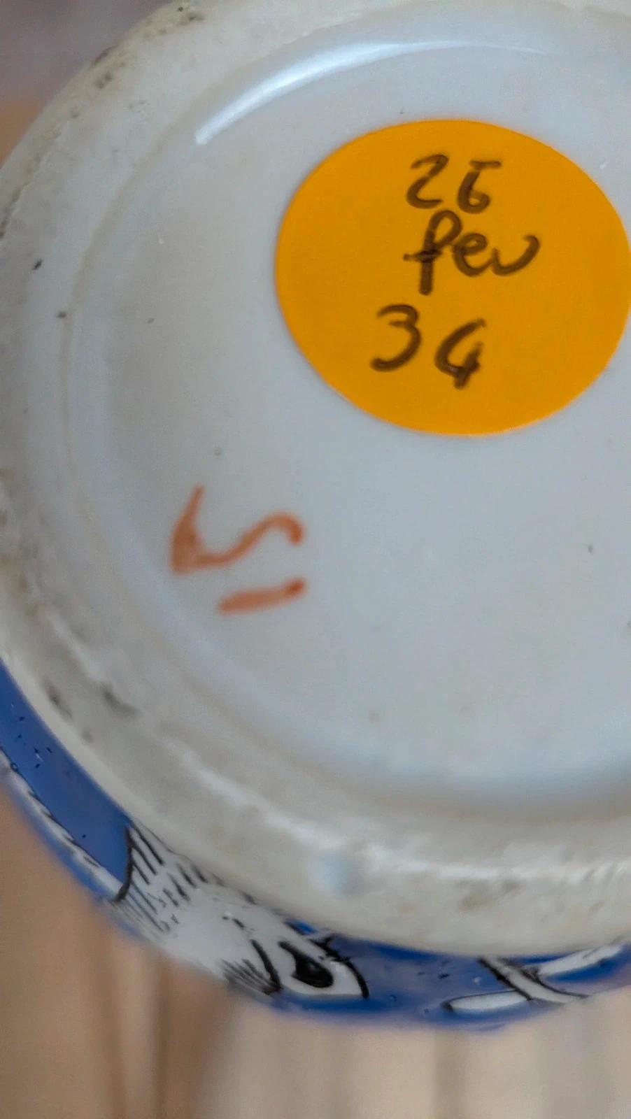 Petit vase chinois bleu décor fleurs de cerisier