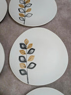 Lot de 6 assiettes plates vintage Niderviller style Capron Vallauris