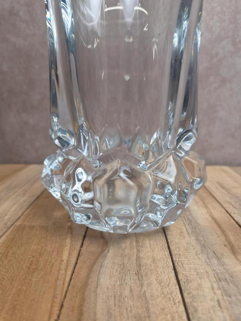 Vase en cristal Art Vannes – grand modèle vintage 24 cm