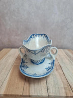 Saucière ancienne Jules Vieillard Bordeaux – modèle Moustiers – Terre de fer bleue 💙