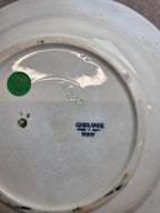 Assiette creuse ancienne en terre de fer Nimy – modèle Guirlande bleu