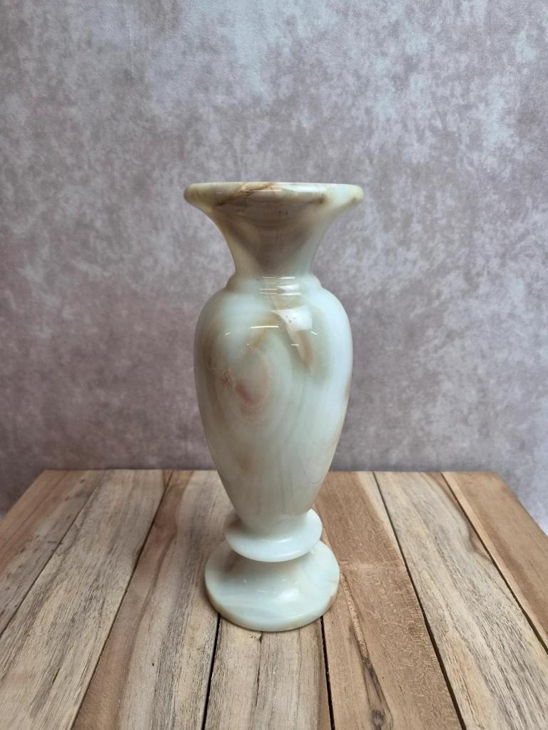 Vase vintage en onyx naturel – 23 cm