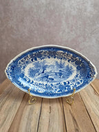 Ravier ancien Villeroy & Boch Burgenland – Décor bleu paysage et fleurs