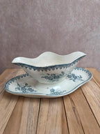 Saucière terre de fer Saint-amandinoise modèle Margot – décor bleu ancien