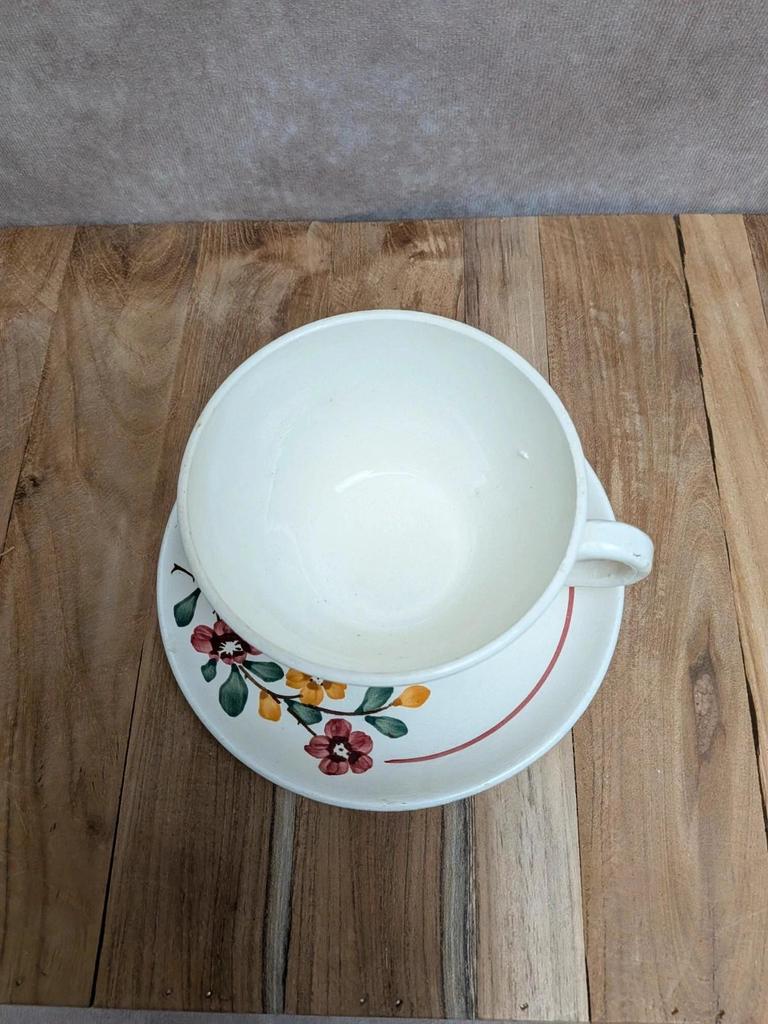 Tasse & soucoupe Sarreguemines modèle Bitche – Terre de fer