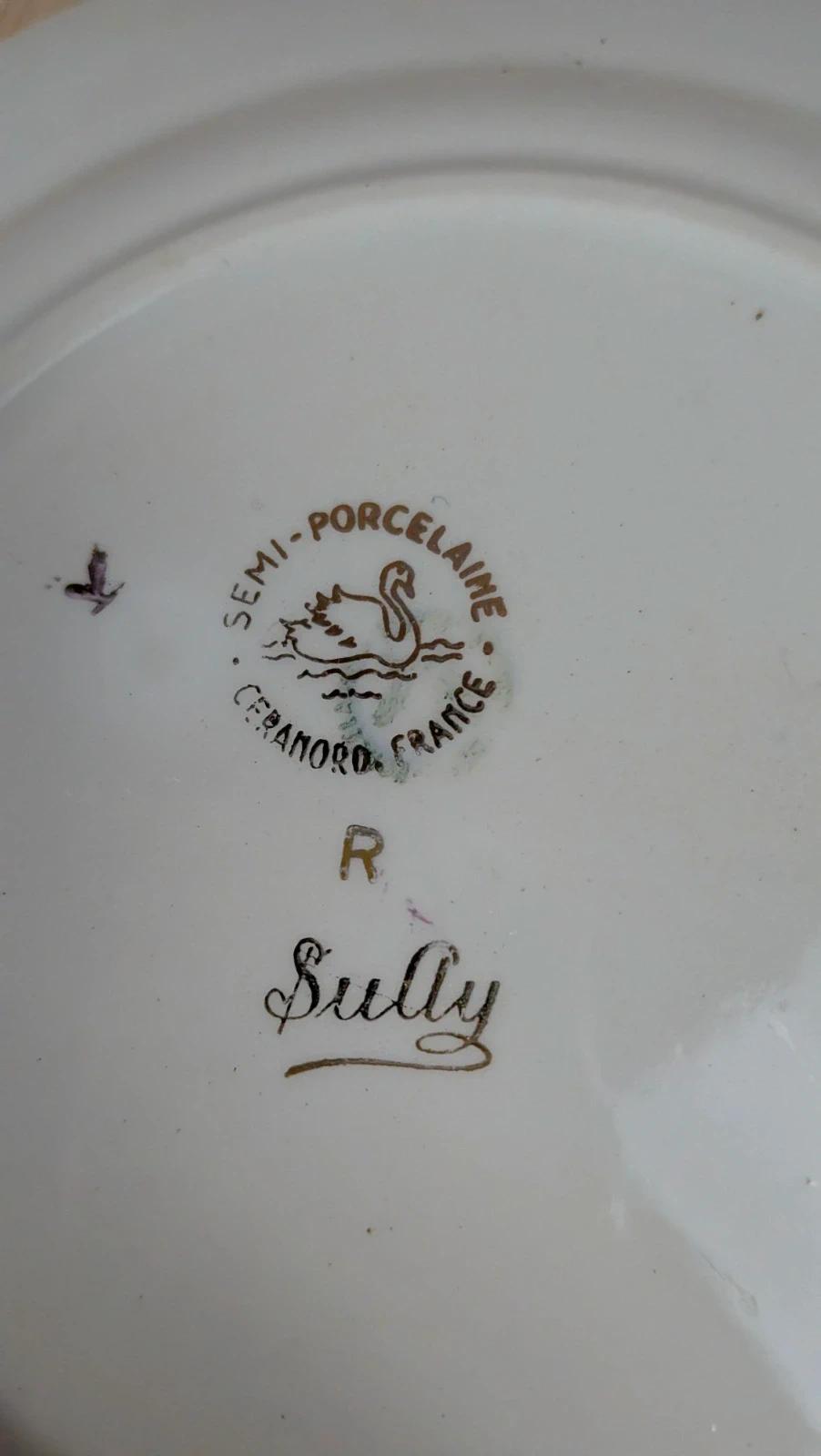 Lot de 2 assiettes à dessert vintage Cerranor – modèle Sully