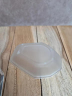 Beurrier à caviar Art déco vintage métal argenté verre dépoli coquille