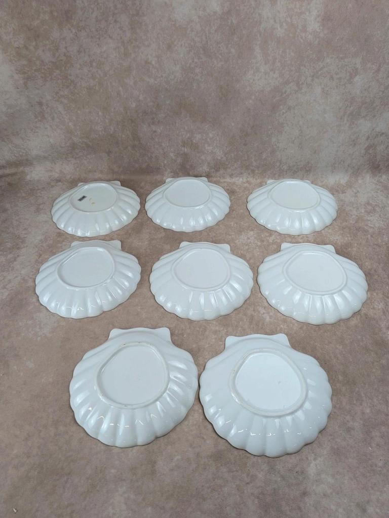 Lot de 8 assiettes coquille Saint-jacques