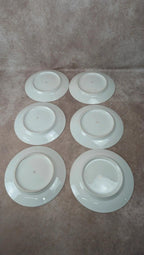 Lot de 6 assiettes plates anciennes porcelaine française