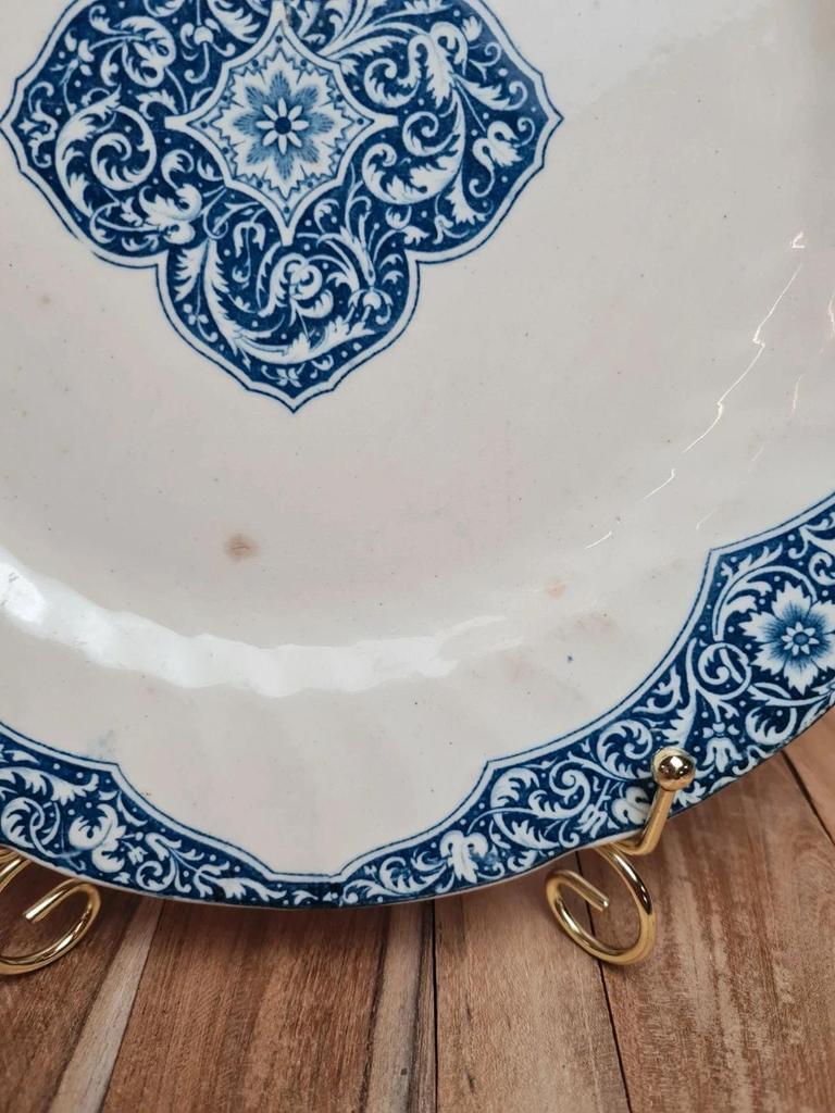 Assiette ancienne Gien Xixe – Grand Dépôt E. Bourgeois Paris – Terre de fer